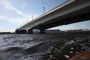Alexander Nevsky Bridge across the Neva River in St. Petersburg